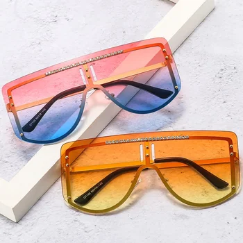ZLY 2021 Noua Moda Scut ochelari de Soare Femei Bărbați Diamant Degradeuri Obiectiv Aliaj Cadru Metalic de Lux Cool Brand Designer de Ochelari de Soare