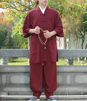 Unisex 6color albastru/rosu de Vara cu maneci buddha pune meditație costume zen kung fu costume Budismul călugăr shaolin îmbrăcăminte