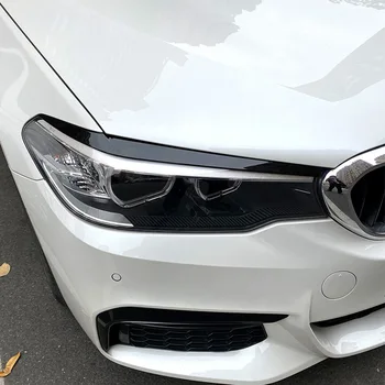Pentru BMW Seria 5 G30 G31 Far Plastic Pleoapelor 2017-2021 Negru Carbon/Negru Lucios Față, pleoape Faruri Far Pleoapa