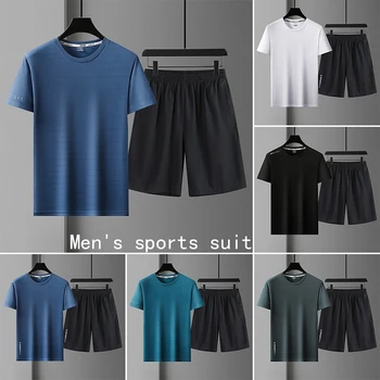 Vara Sport pentru Bărbați de Înaltă calitate de Îmbrăcăminte de Sport Costume de Bărbați uscare Rapidă Scurte Gât Rotund cu mâneci Scurte, Pantaloni Ropa Hombre