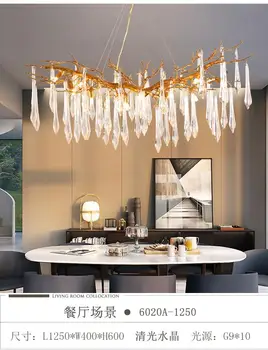 Cupru lampă de lux post-moderne cupru candelabru de cristal franceză camera de zi sala de mese lampa American minimalist designer villa