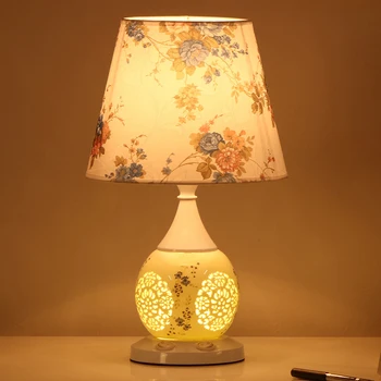 Ceramică Chinezească Tesatura De Comutare Lampa De Birou European De Nunta Simplu Felinar Cald Hotel Romantic Dormitor Noptieră Lumina
