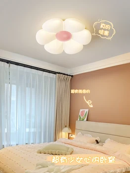 Lumina plafon dormitor crema stil creativ daisy flower fata de camera de lumina Nordice
