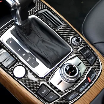 Styling auto din Fibra de Carbon Consola centrala Schimbătorului de Viteze Capacul Panoului Ornamental Pentru Audi A4L A5 2009 2010 2011-2014 2015 2016/ Q5 2010-2018