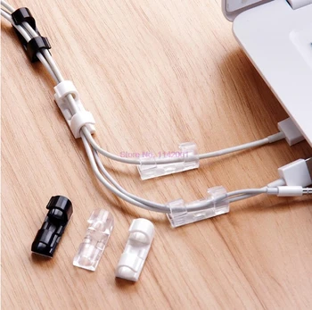 100set 20buc/set Cablu Bobinator Clip Adeziv Încărcător Incuietoare Birou Cablul de Sârmă Căști Linie Telefonică Lega de Reparare USB Clipuri Titular