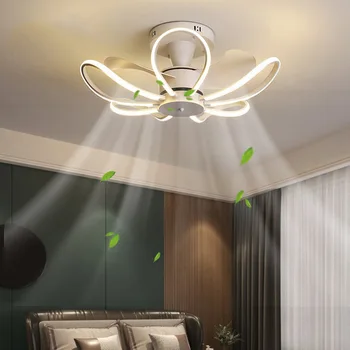 LED-uri moderne Ventilator de Tavan Lampa Cu Lumina de Aplicație Și de Control Mut Viteza Reglabila Estompat Ventilator de Tavan Lumina Pentru Camera de zi Dormitor