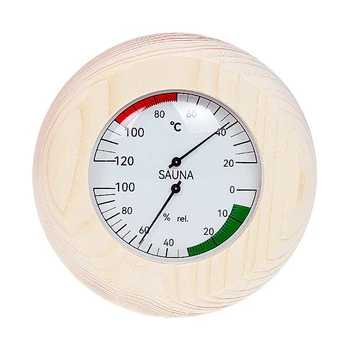 2 In 1 Camera Accesorii Practice Rotund Instrument De Măsură Durabil, Rezistent La Căldură Portabil Mic Termometru Higrometru Pentru Sauna