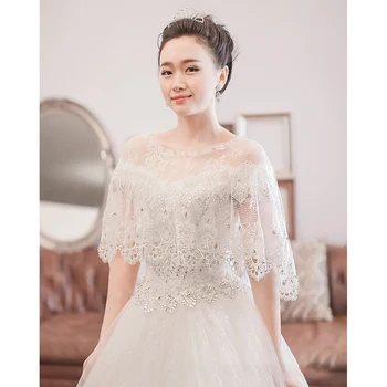 Mireasa șal primăvara, vara și toamna rochie de mireasa dantela alb rochie subțire cu diamant acoperă brațul supradimensionate coreean cape