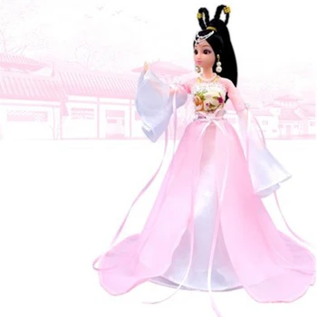 Papusa De Plastic Minunat De Femei Din China, Jucării Tradiționale Rafinat Fusta Oar Copilul Perla Cercei Cu Maneca Lunga Moale Confortabil