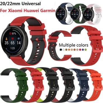20/22mm Universal Curea Silicon pentru Samsung Galaxy Watch 5/4 Două Culoare Mici Carouri Model de Trupa Ceas pentru Xiiaomi Huawei Garmin