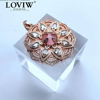 Pandantiv Roz Floare de Lotus Moda Bijuterii a crescut de aur Stil Bijoux Accesorii Cadouri Pentru Femei Fete