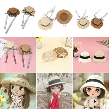 17 Stiluri de Moda Casă de Păpuși de Mână de Paie țesute Crafting Pălărie de Soare Capac Pentru 1/6 Papusa Pălărie Accesorii Decor Pălărie în Miniatură