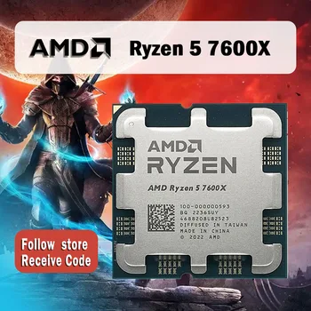 AMD Ryzen 5 7600X R5 7600X 4.7 GHz 6-Core 12-Fir CPU Procesor 5NM L3=32M 100-000000593 Socket AM5 Nou, dar fara cooler