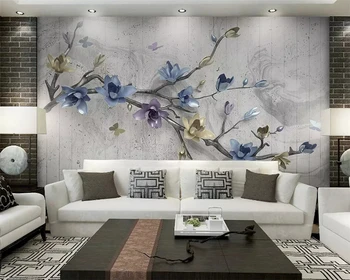 beibehang Personalizate clasic matasoasa tapet relief magnolia cu flori retro 3d fundal nou Chinezesc papel de parede papier peint