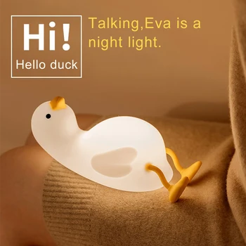 Led Copii Lumina De Noapte Reîncărcabile Din Silicon Moale Rață Lampa Copil Cadou De Vacanță De Dormit Creative Dormitor Desktop Decor Lampa