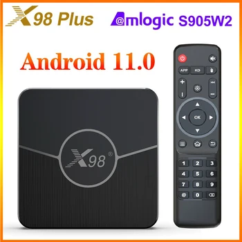 X98 Plus Amlogic S905W2 Android 11 Smart Tv Box Quad Core 2.4 G&5.8 G Dual Wifi 4k AV1 100M 4GB, 32GB 64GB Set Top Box Media Player