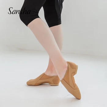Sansha Adult Slip-on Pantofi de Jazz de Înaltă Calitate din Piele Superioară Cu Stertch Tesatura Pantofi de Dans JS831LCO