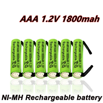 Noi Ni-Mh 1.2 V AAA baterie reîncărcabilă, 1800mah, cu lipire tampoane, potrivit pentru aparatele electrice de ras, periuțe de dinți, etc.