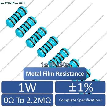 20buc 1W Metal Film Rezistor de 1% Inel de Culoare 0.24 Ω 1Ω 1,5 Ω 2Ω 5.6 Ω 6.2 Ω 8.2 Ω 9.1 Ω 15Ω 18Ω 20Ω 47Ω 51Ω 56Ω 82Ω 91Ω 100Ω 120Ω Ohm
