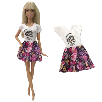 1 Buc Model Floral Rochie De Moda Fusta Frumos Tricou De Agrement Petrecere Petrecere În Stil Haine Pentru Barbie Papusa Accesorii