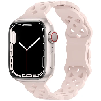 Silicon Sculptură Gol Respirabil Curea Pentru Apple Watch 8 Trupa 45mm 41mm 44mm 40 mm Bratara IWatch Seria 7 6 5 SE Watchband