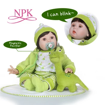 NPK 55cm silicon renăscut bebe păpuși Clipește papusa Tovarăș de joacă Pentru Fete boneca renăscut baby Jucarii Moi cadou de ziua de nastere copil de dormit