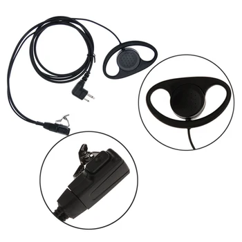 Cârlig ureche Portabil Cu Microfon PTT Supraveghere Walkie Talkie Cască de Poliție 2 Pin D Forma Securitate Accesorii Pentru Motorola