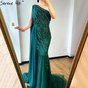 Serene Hill Arabe verde Sirenă Elegant Sexy pe Un Umăr Rochii de Seara de Lux Conservatie Formale 2022 Pentru Femei Partid GLA70515