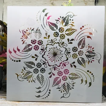 30*30cm Geometrie Mandala Frunze Roti DIY Stratificare Sabloane Pictura Album de Colorat Relief Album Decorative Șablon