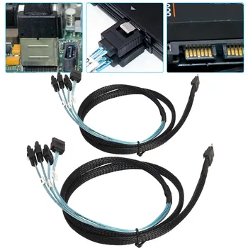 SAS Cablu SFF‑8654‑4 SATA 7 Pin Matrice de Disc de Transmisie mai Rapid Mini din PVC, Accesorii pentru Calculator SAS Cablu 12gb